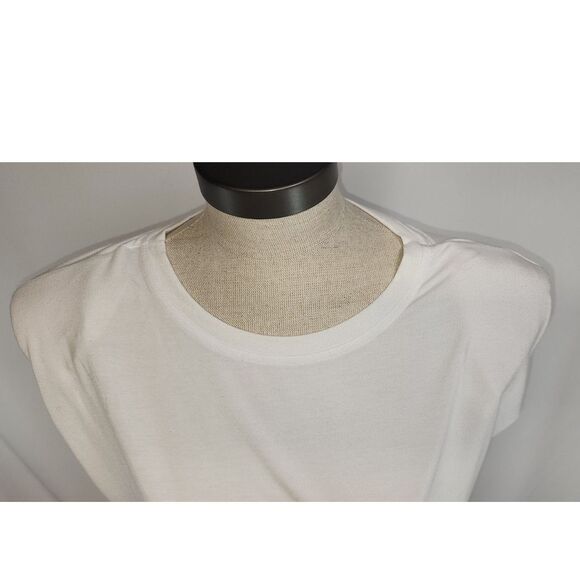 Laundry by Shelli Segal  White Sleeveless Shoulder Pad T-Shirt Size M - Picture 5 of 6